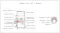 Schemat pieca na pellety Compact Cichewicz 6-18 kW 5 klasy. Widok przekroju z zaznaczonymi elementami.
