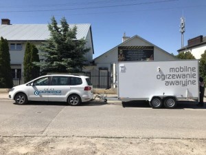 System grzewczy mobilny na pellet ogrzewanie hali na pellet - wynajem