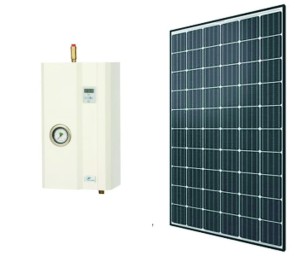 Zestaw kocioł wiszący elektryczny i zestaw paneli fotowoltaicznych 5,4 kW