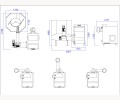 Rysunek techniczny kotła grzewczego Biowarmer 26 kW CWD heiztechnik gmbh z podajnikiem na pellet i zrębki.