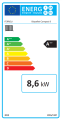 Etykieta energetyczna kotła c.o. na pellet drzewny Compact 2 5-15 kW. Klasa energetyczna A++.