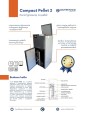 Kocioł c.o. na pellet Compact Pellet 2, 5-15 kW. Widok z przodu, otwarty zasobnik paliwa.